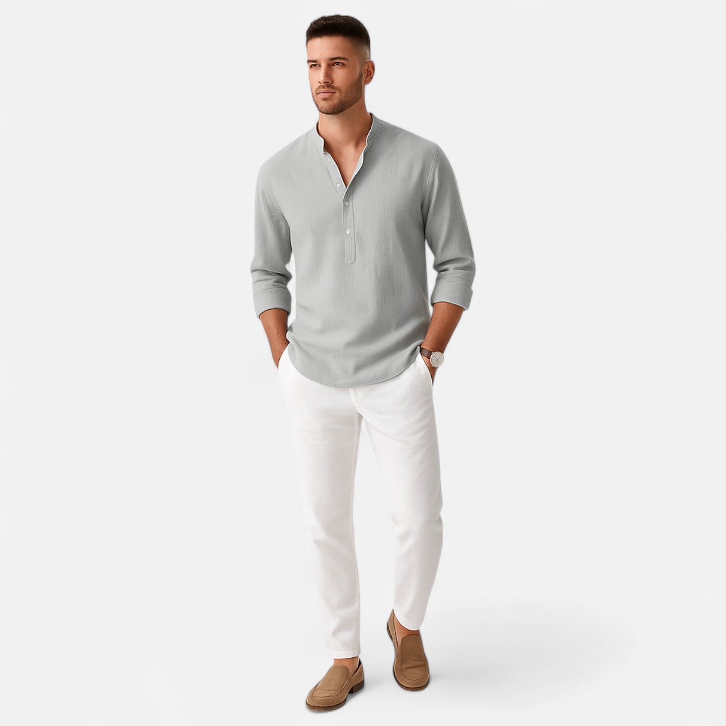 Elanclo | Men’s Heritage Polo in Breathable Linen