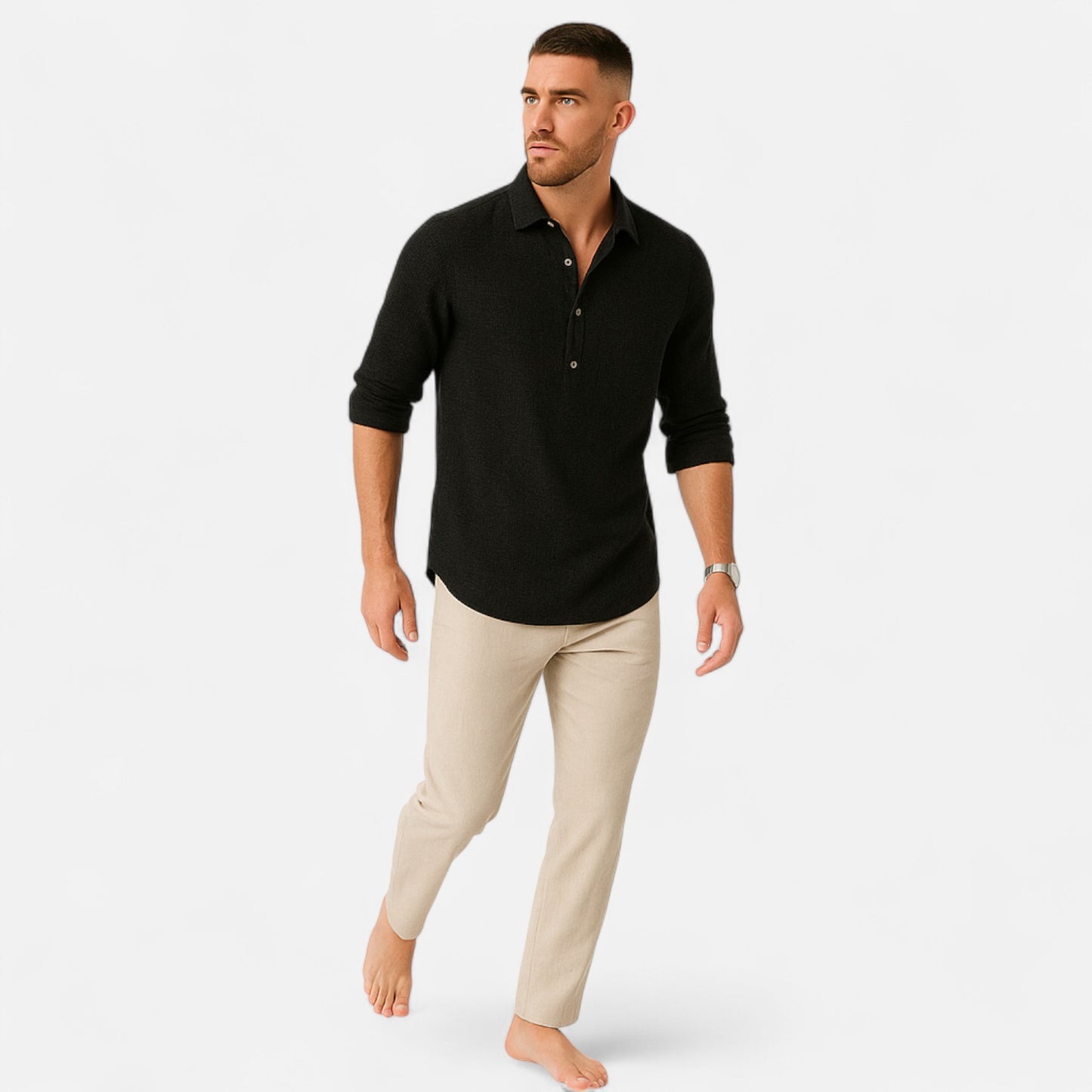 Elanclo | Men’s Classic Linen Long Sleeve Shirt