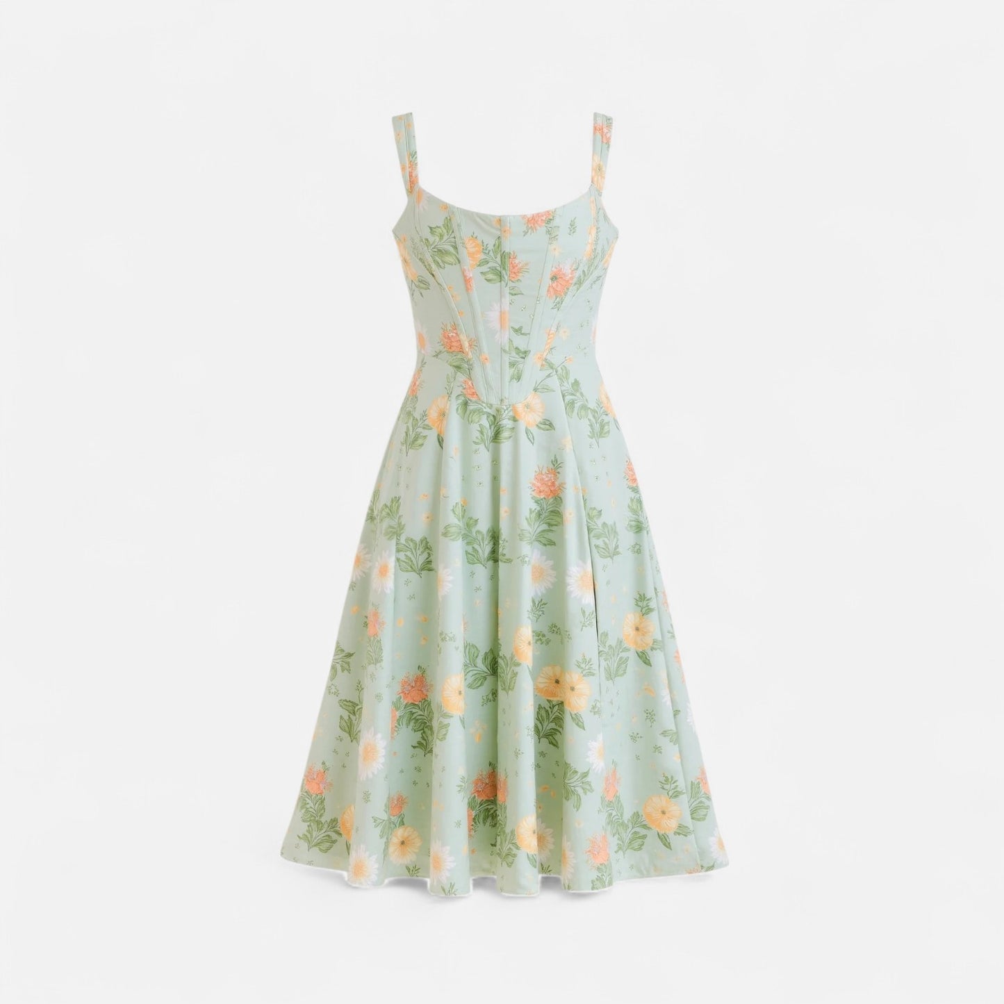 Elanclo | Women’s Floral Corset Midi Dress