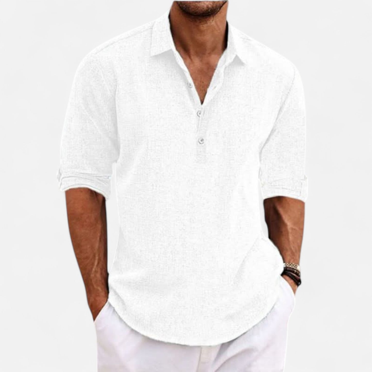 Elanclo | Men’s Classic Linen Long Sleeve Shirt