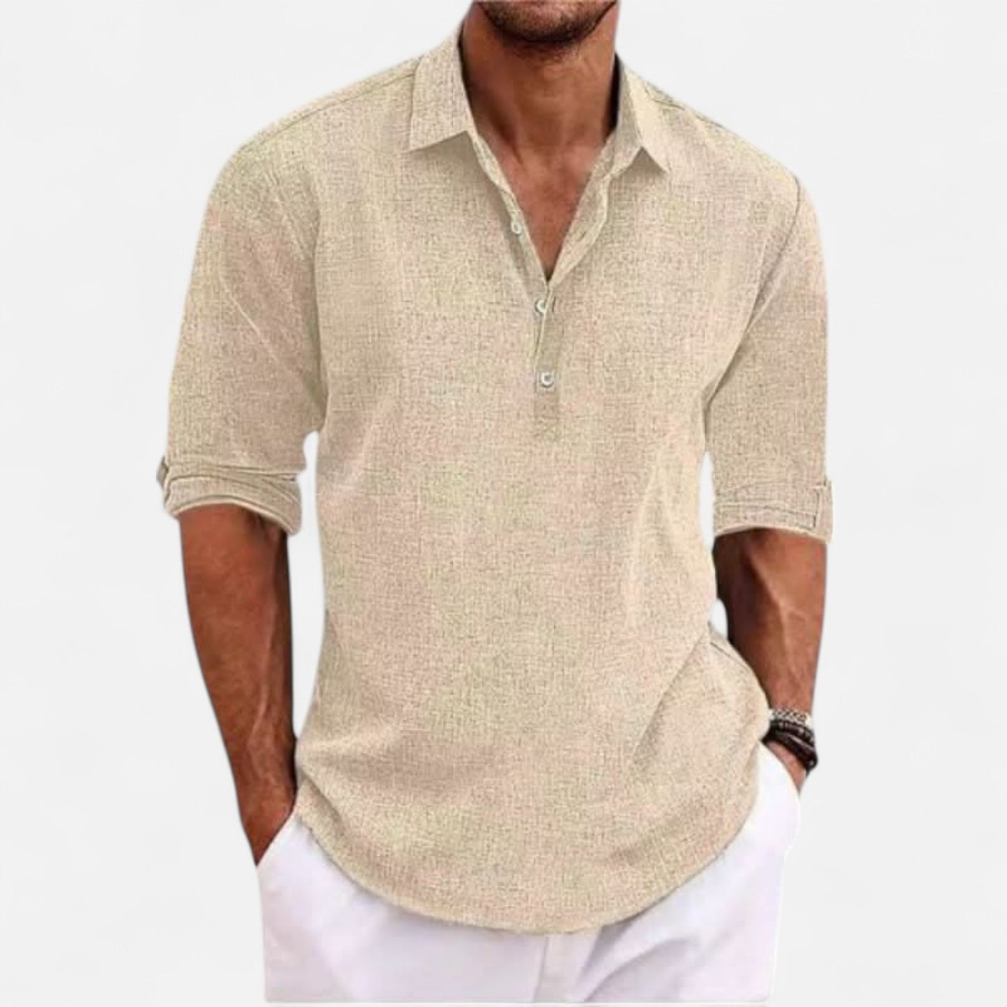 Elanclo | Men’s Classic Linen Long Sleeve Shirt