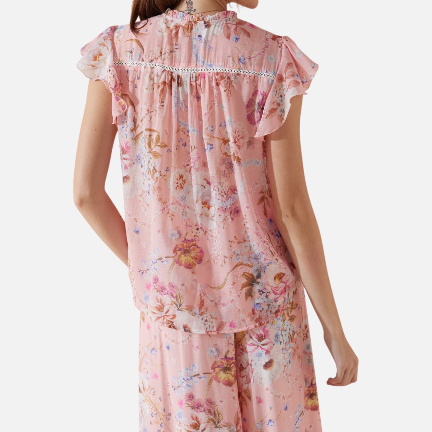 Elanclo | Women’s Cotton Ruffle-Lace Blouse