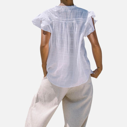 Elanclo | Women’s Cotton Ruffle-Lace Blouse