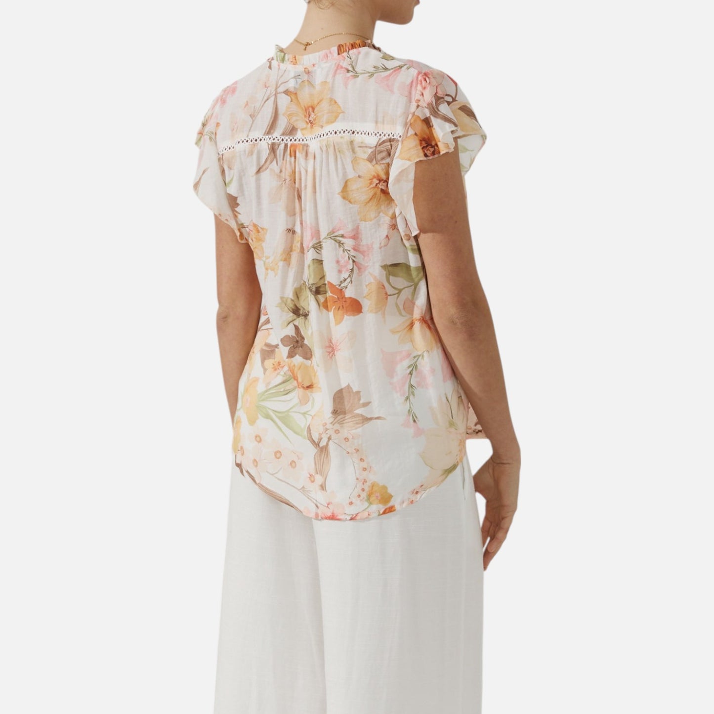 Elanclo | Women’s Cotton Ruffle-Lace Blouse