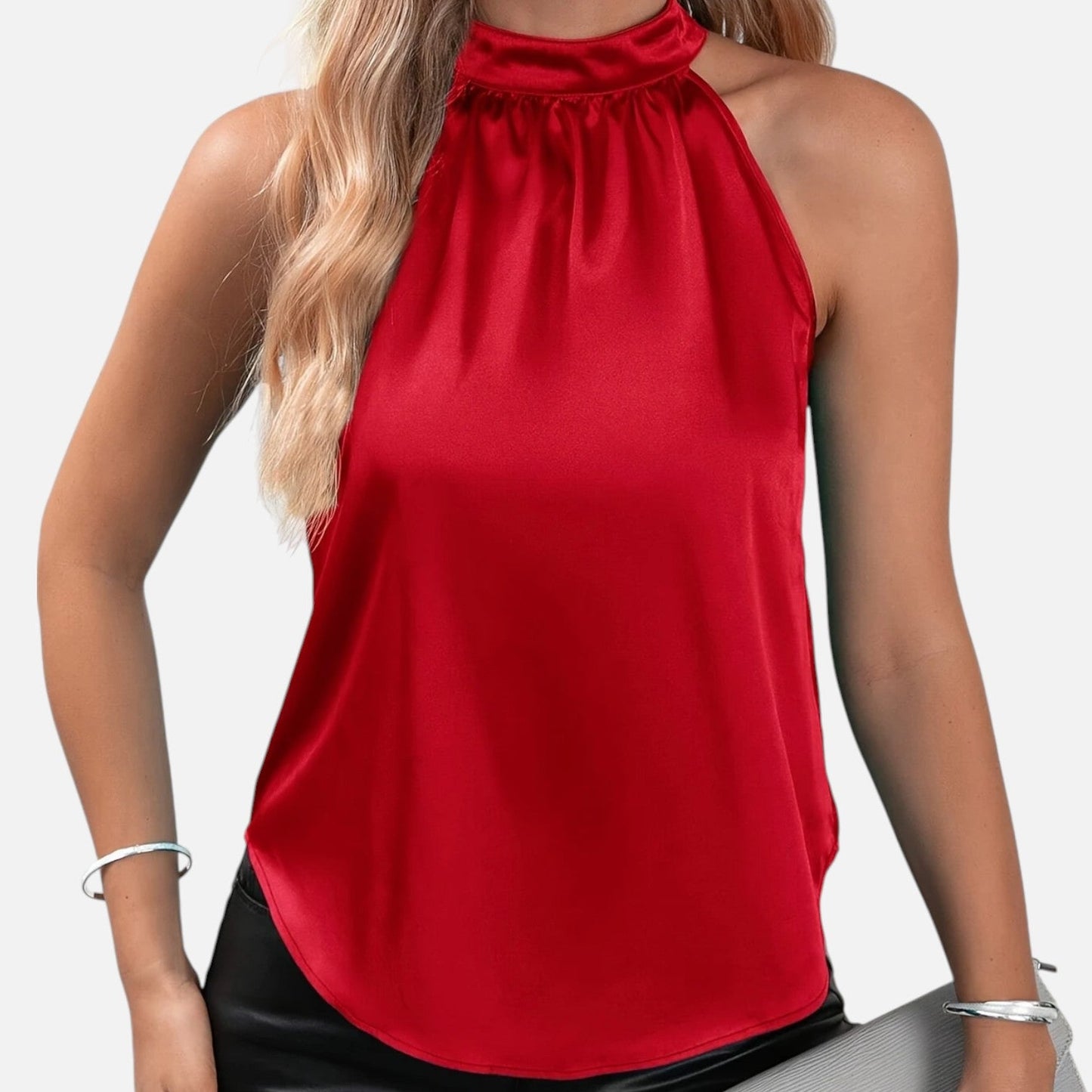 Elanclo | Women’s Halter Blouse – Riviera Satin Classic