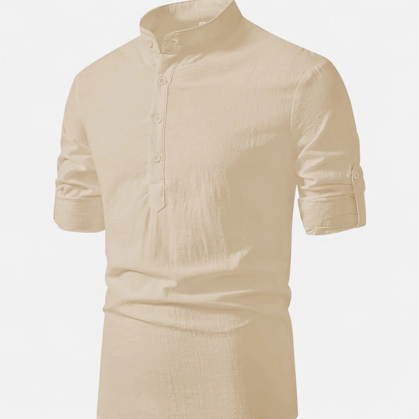 Elanclo | Men’s Linen Henley – Heritage Collarless Style