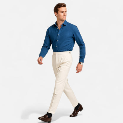 Elanclo | Men’s High-Waisted Wool Blend Trousers