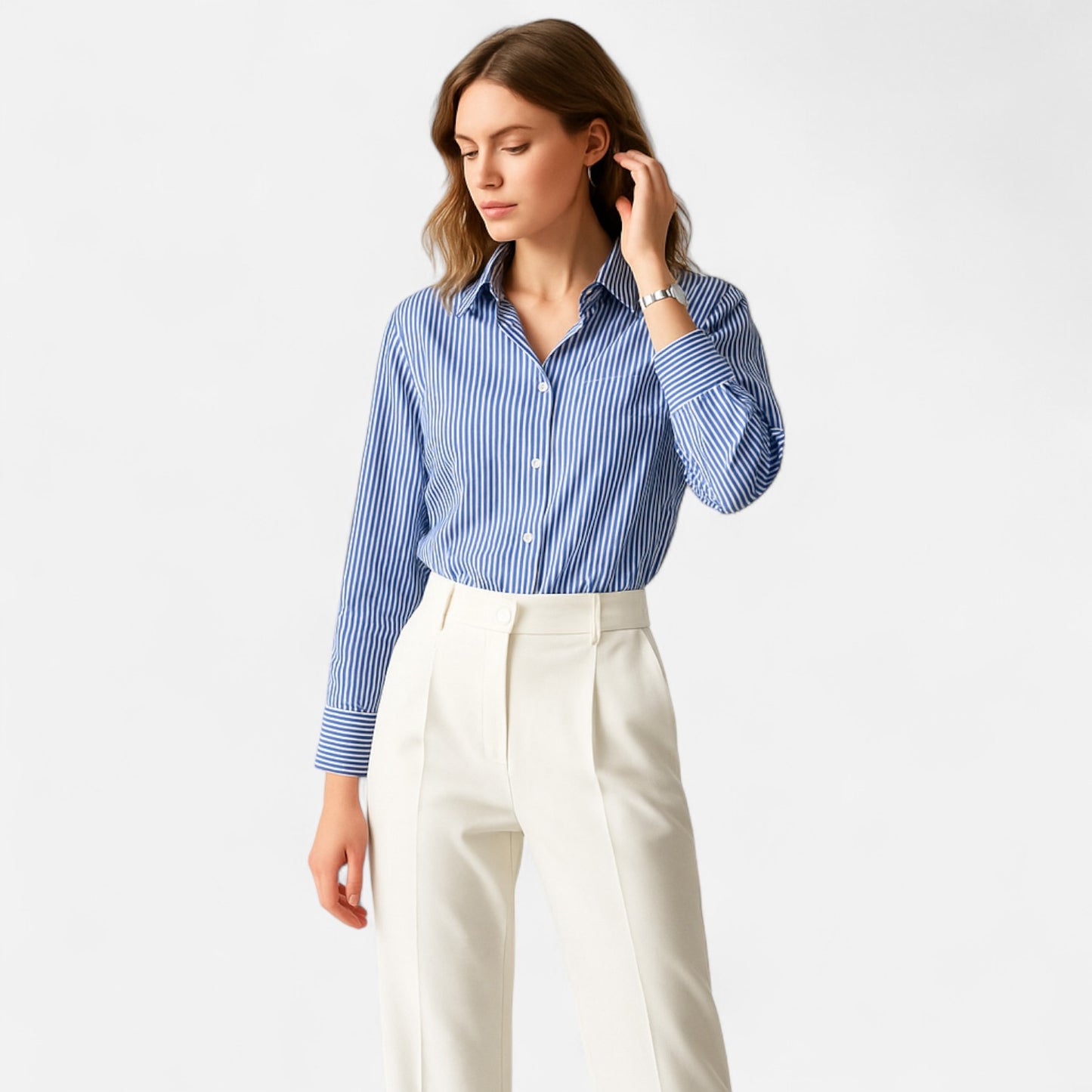 Elanclo | Women’s Heritage Stripe Button-Up Blouse