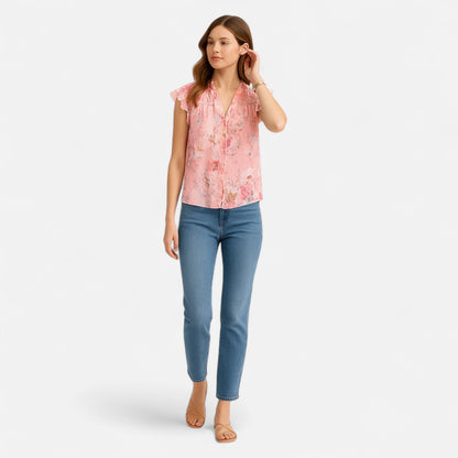 Elanclo | Women’s Cotton Ruffle-Lace Blouse