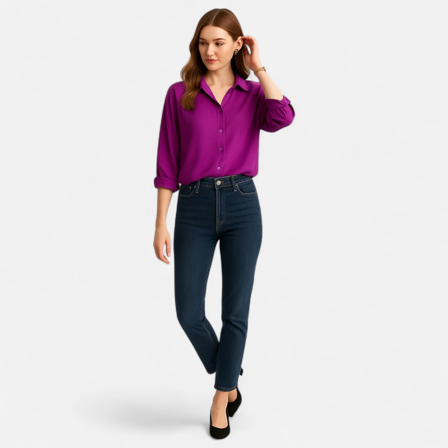 Elanclo | Women’s Relaxed Button-Down Blouse