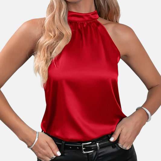 Elanclo | Women’s Halter Blouse – Riviera Satin Classic