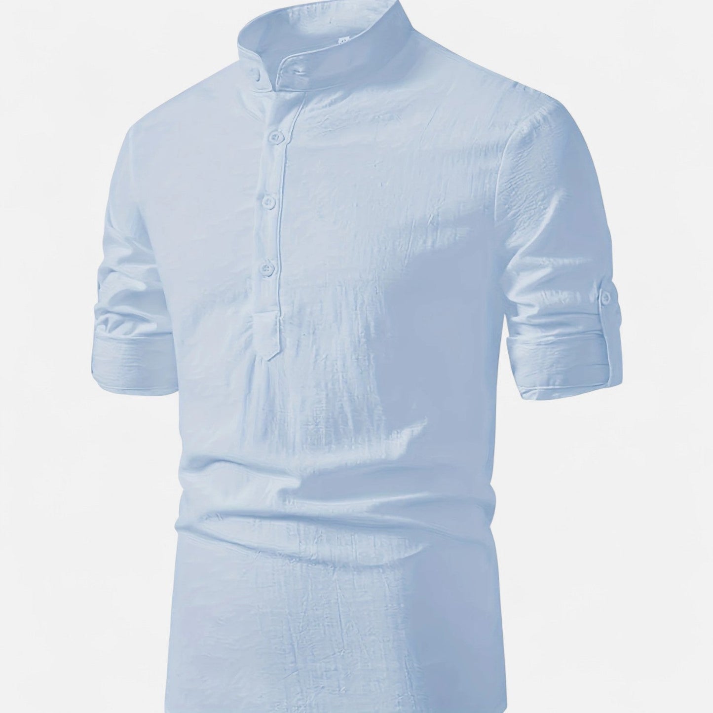 Elanclo | Men’s Linen Henley – Heritage Collarless Style