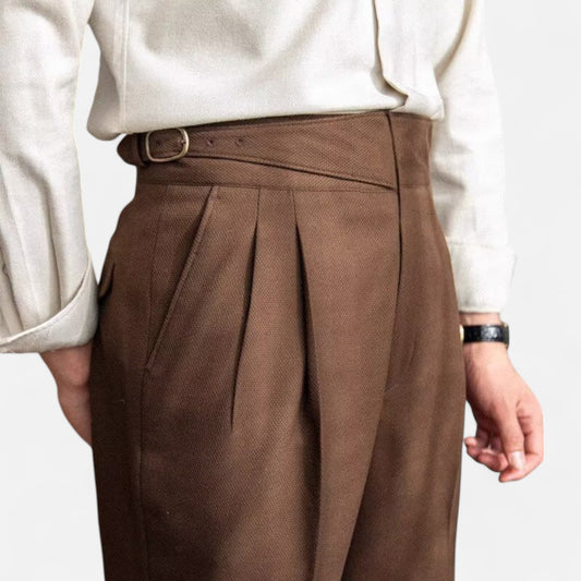 Elanclo | Men’s High-Waisted Wool Blend Trousers