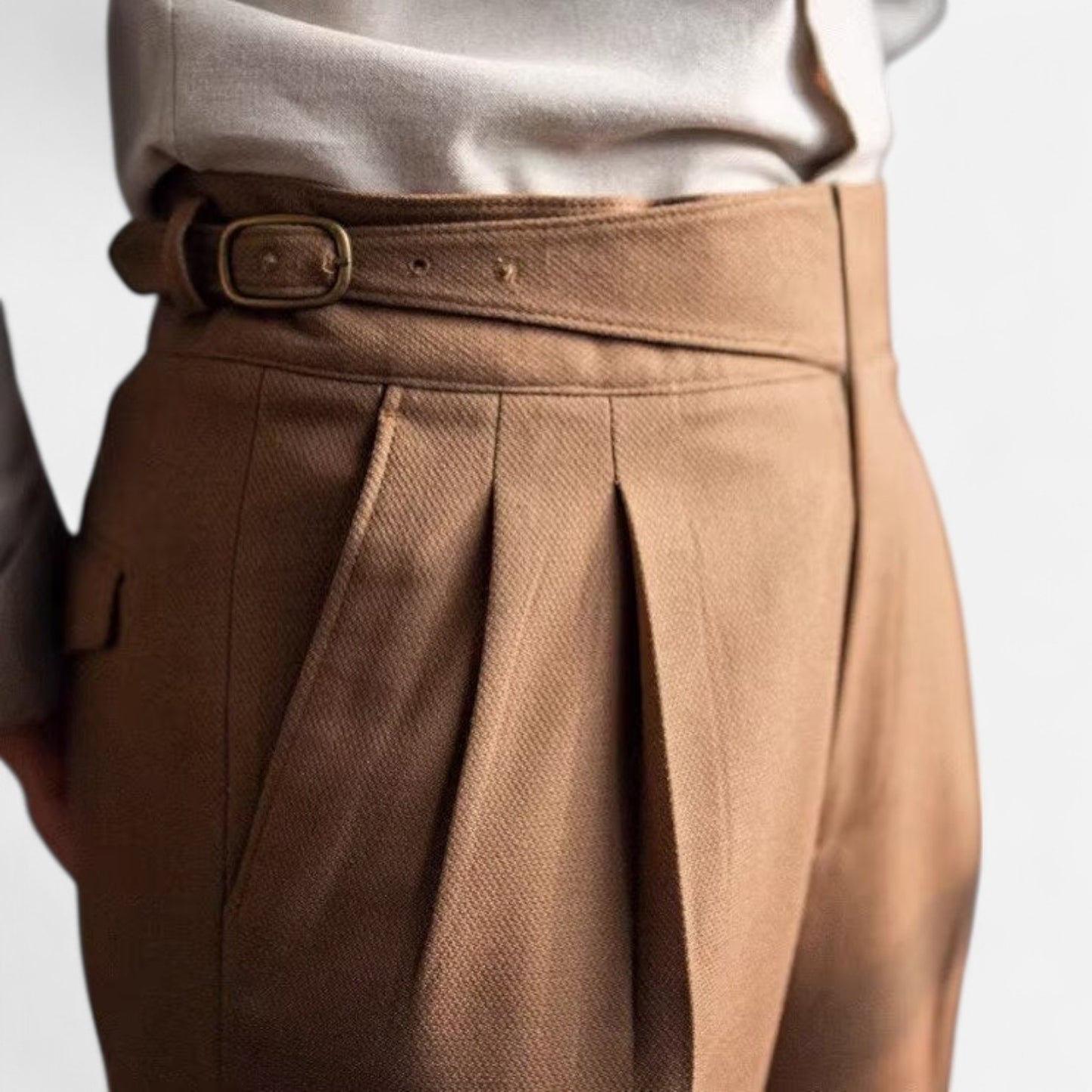 Elanclo | Men’s High-Waisted Wool Blend Trousers