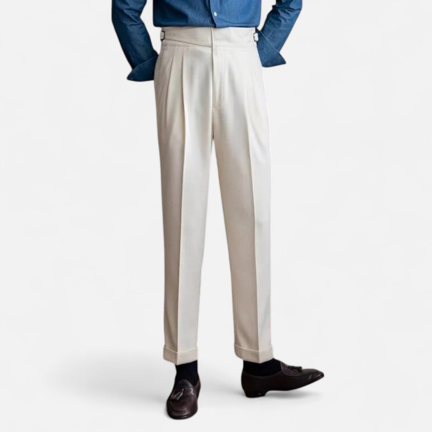Elanclo | Men’s High-Waisted Wool Blend Trousers