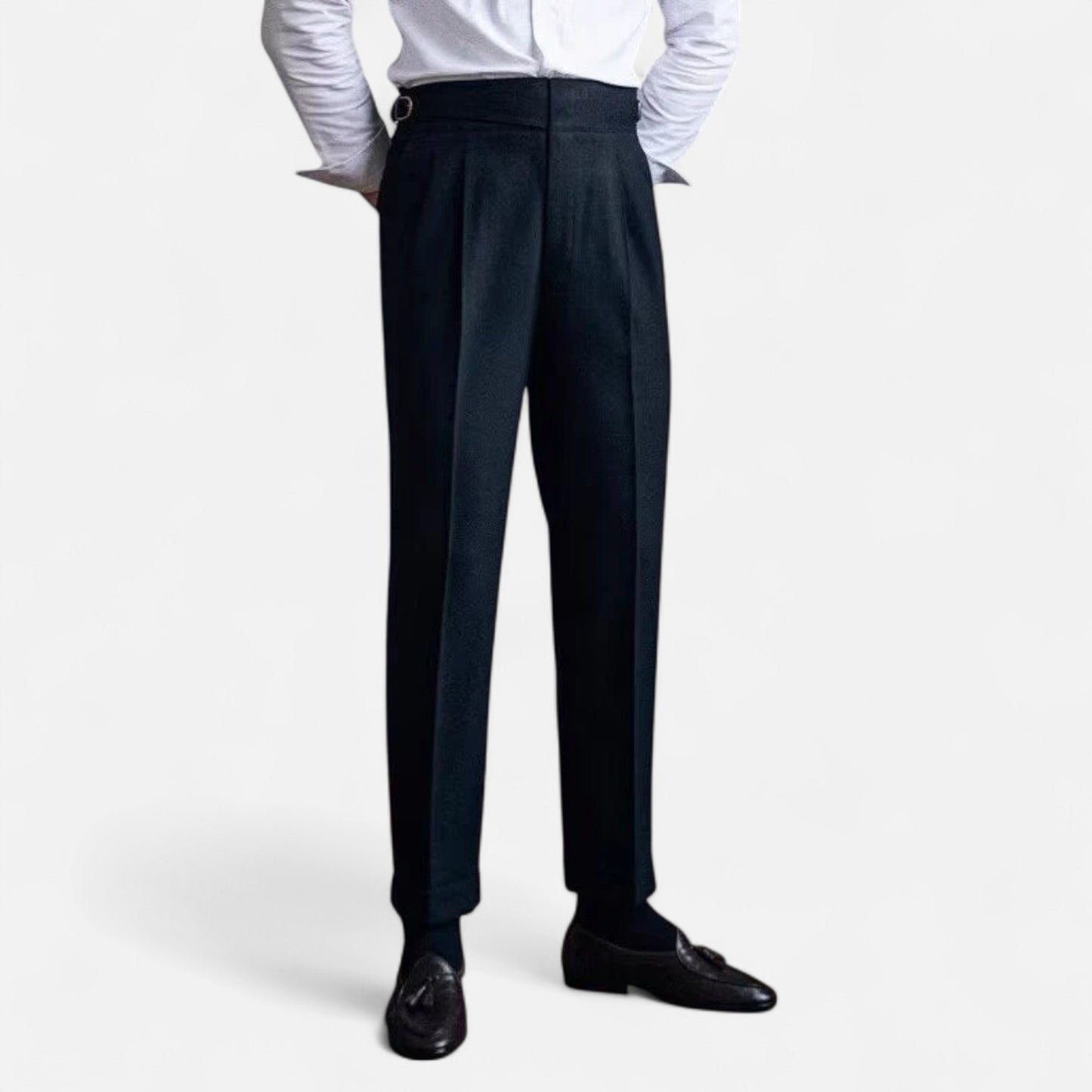 Elanclo | Men’s High-Waisted Wool Blend Trousers