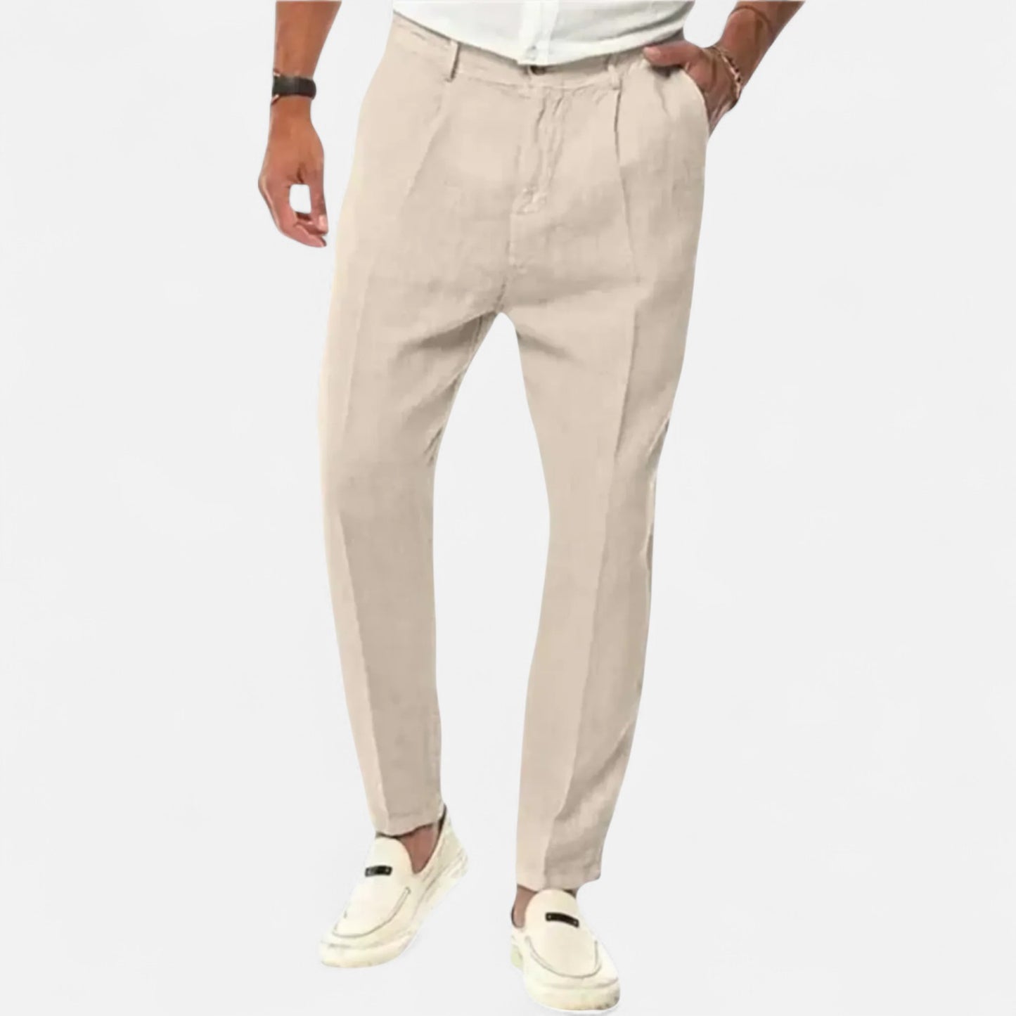 Elanclo | Men’s Classic Straight-Leg Linen Trousers