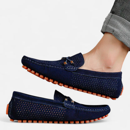 Elanclo | Men’s Perforated Suede Riviera Loafers