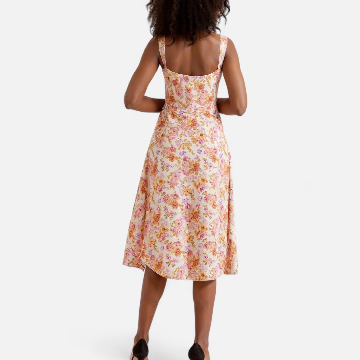 Elanclo | Women’s Floral Corset Midi Dress