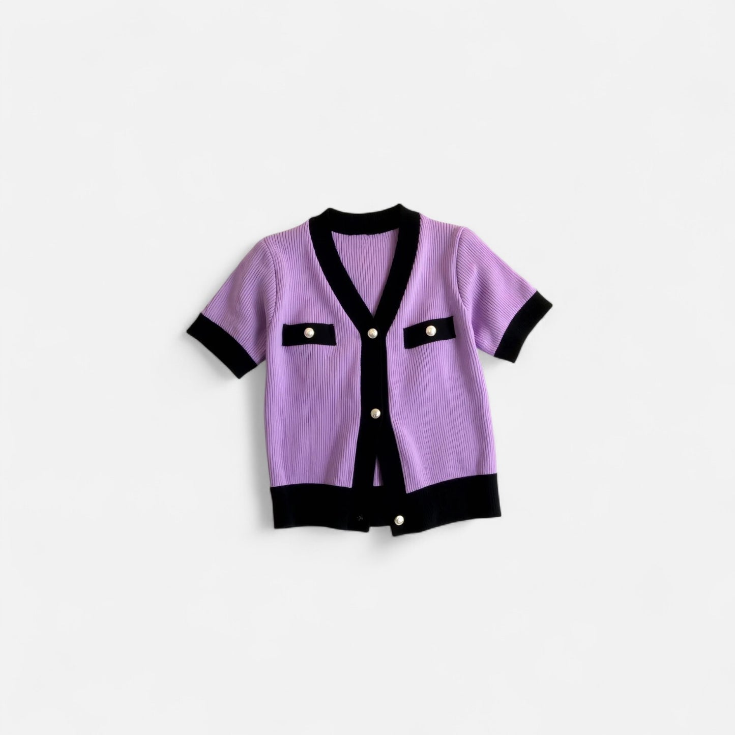 Elanclo | Women’s Cropped Contrast Knit Top
