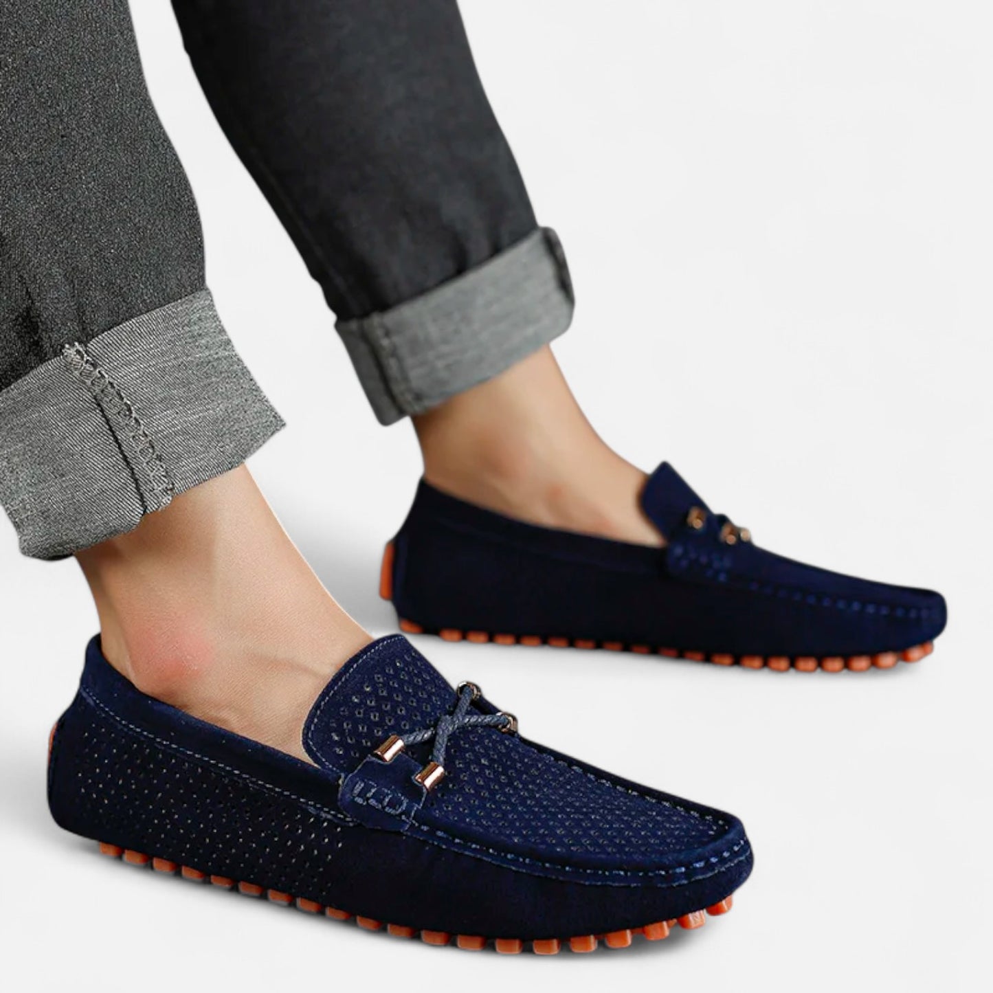 Elanclo | Men’s Perforated Suede Riviera Loafers