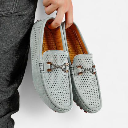Elanclo | Men’s Perforated Suede Riviera Loafers