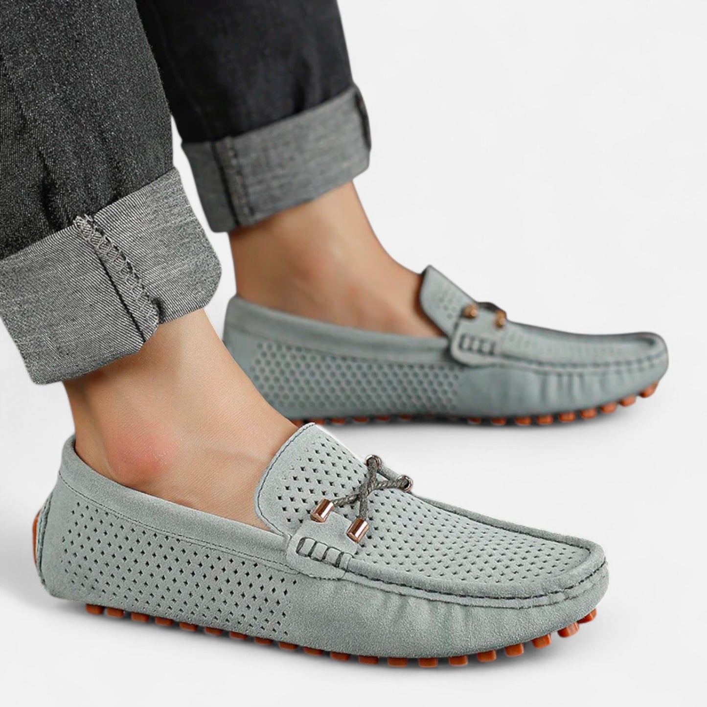 Elanclo | Men’s Perforated Suede Riviera Loafers