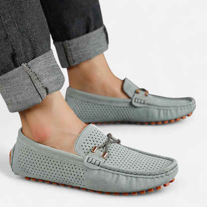Elanclo | Men’s Perforated Suede Riviera Loafers