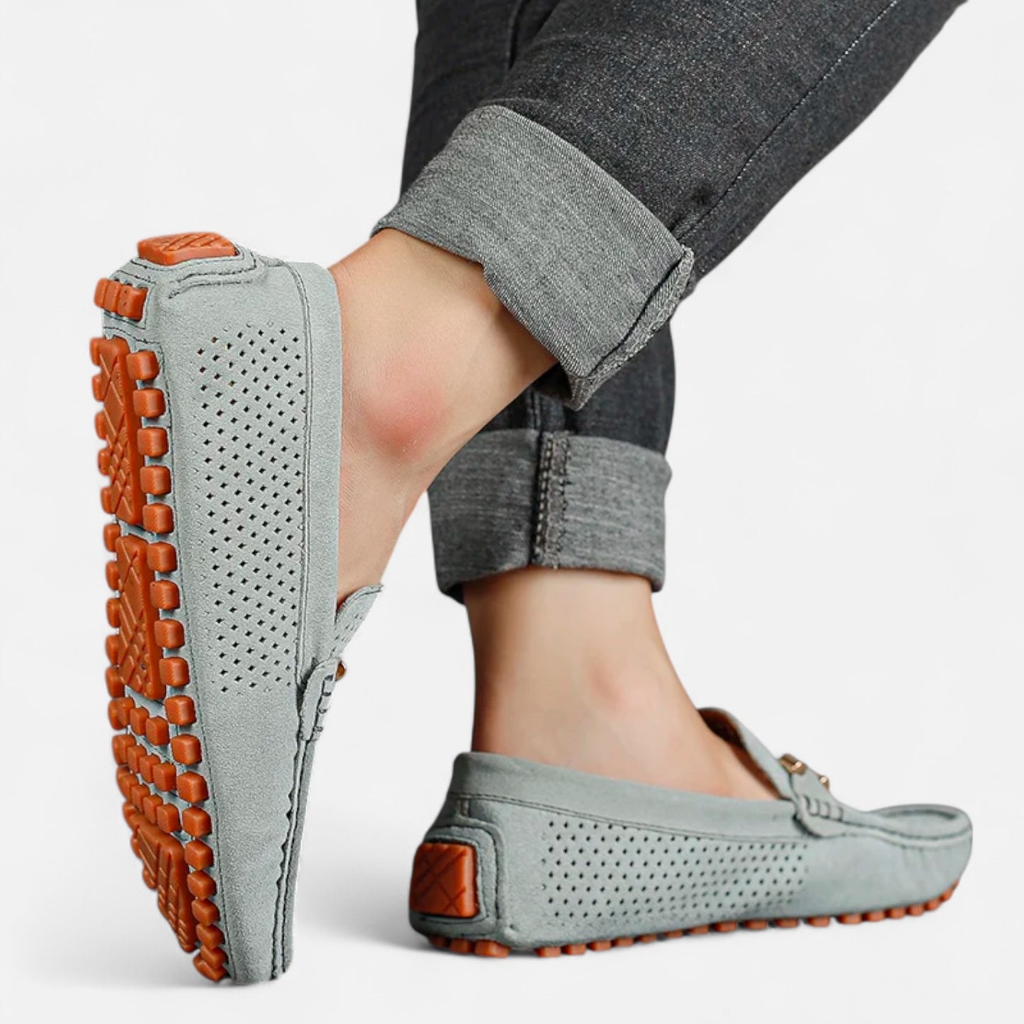 Elanclo | Men’s Perforated Suede Riviera Loafers