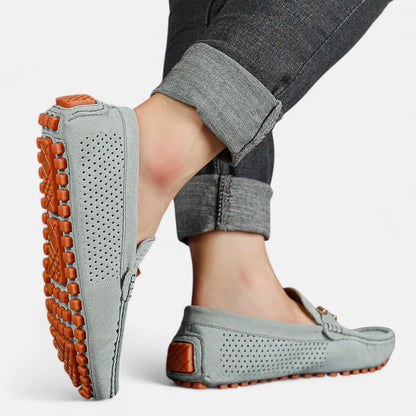 Elanclo | Men’s Perforated Suede Riviera Loafers
