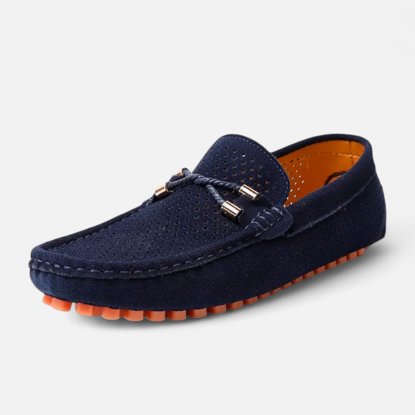 Elanclo | Men’s Perforated Suede Riviera Loafers