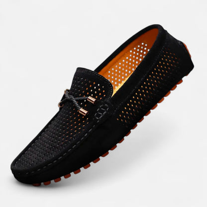 Elanclo | Men’s Perforated Suede Riviera Loafers