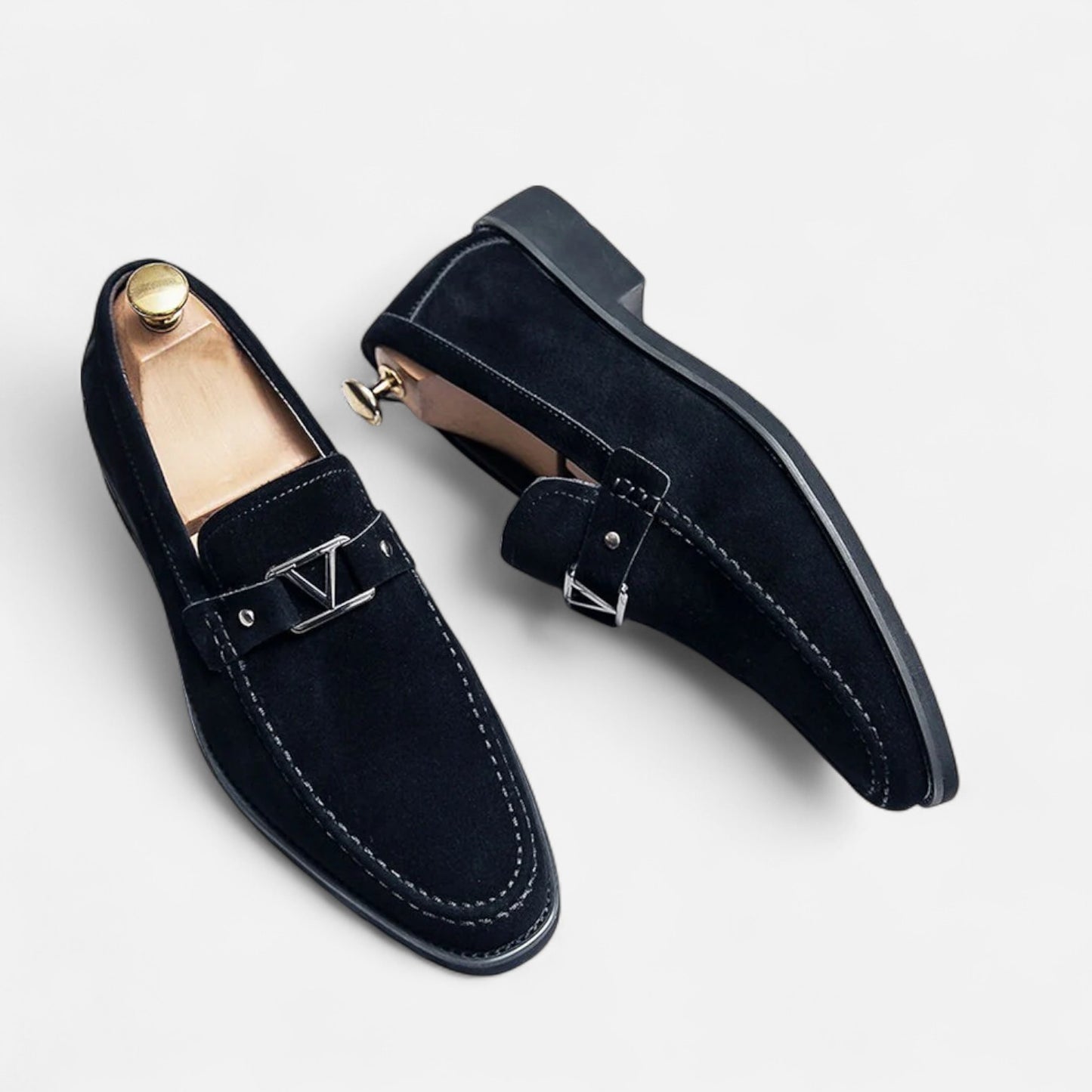Elanclo | Men’s Buckled Suede Classic Loafers