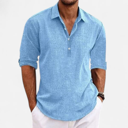 Elanclo | Men’s Classic Linen Long Sleeve Shirt