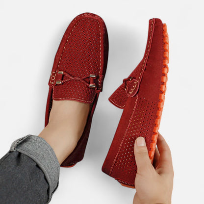Elanclo | Men’s Perforated Suede Riviera Loafers
