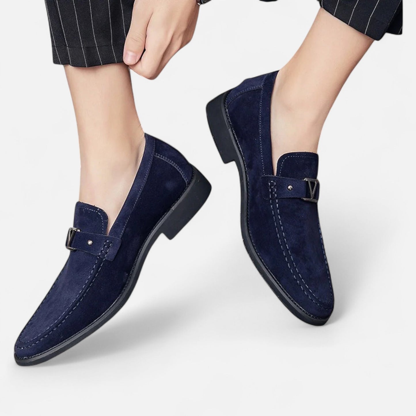 Elanclo | Men’s Buckled Suede Classic Loafers