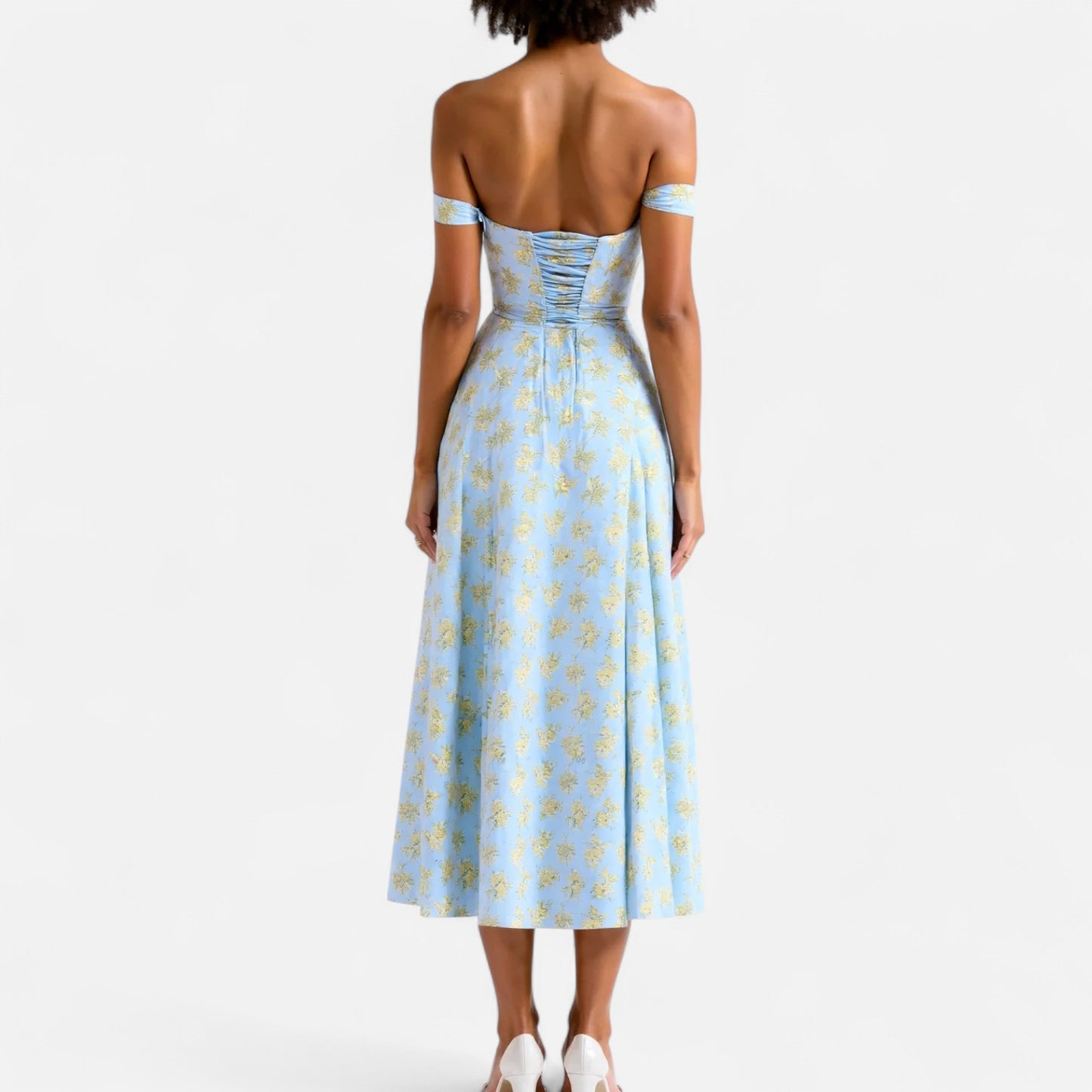 Elanclo | Women’s Floral Corset Midi Dress