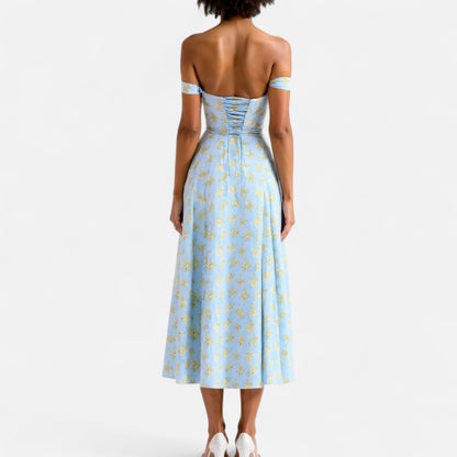 Elanclo | Women’s Floral Corset Midi Dress
