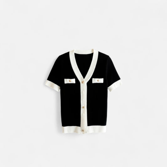 Elanclo | Women’s Cropped Contrast Knit Top