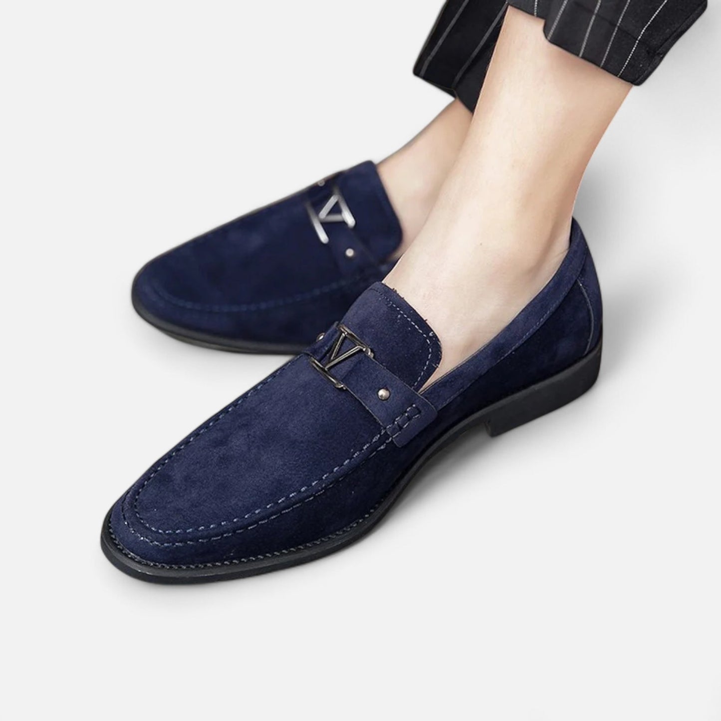 Elanclo | Men’s Buckled Suede Classic Loafers