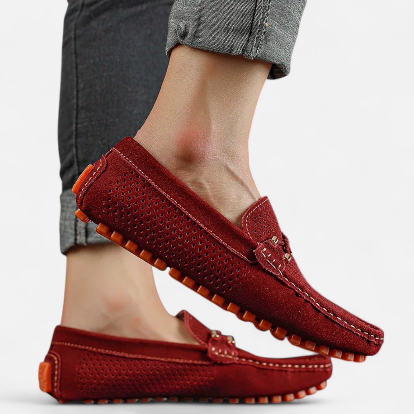 Elanclo | Men’s Perforated Suede Riviera Loafers