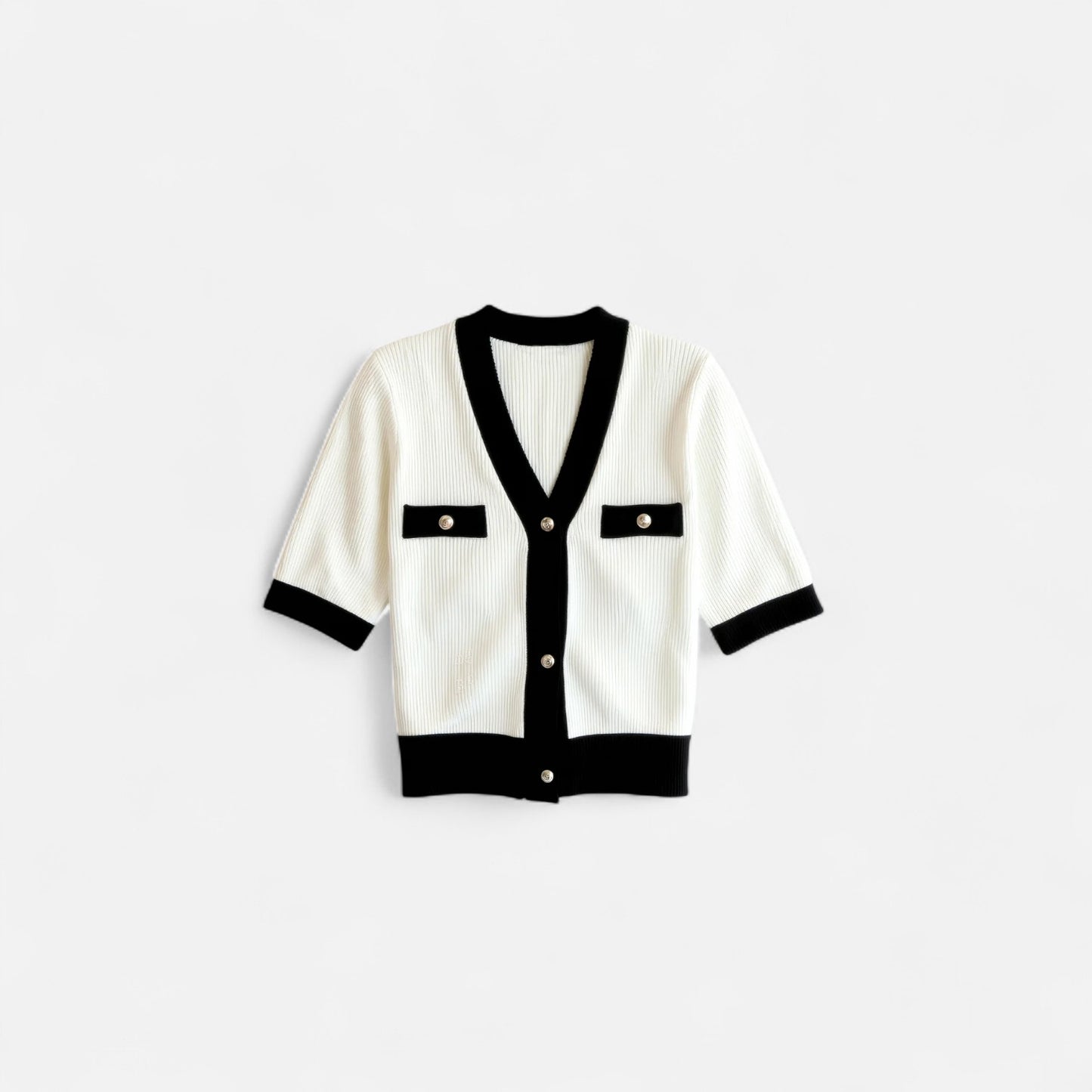 Elanclo | Women’s Cropped Contrast Knit Top
