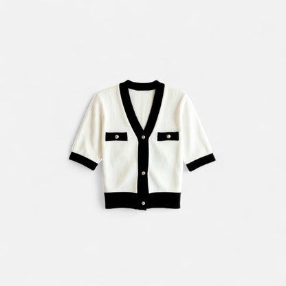 Elanclo | Women’s Cropped Contrast Knit Top
