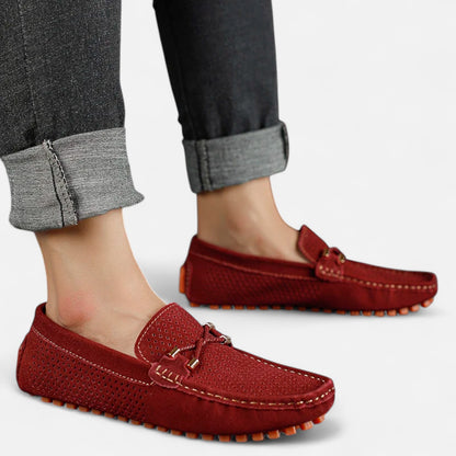 Elanclo | Men’s Perforated Suede Riviera Loafers